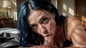experienced granny with big tits deepthroats thick cock hard [ai]