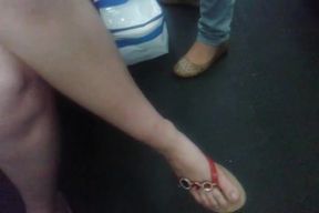 Candid feet at the subway