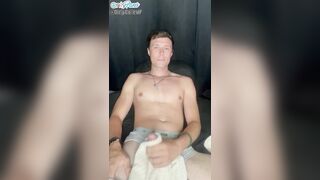 Your Groaning Parent Oils His Boner And Jerks In Couch