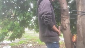 Found a dry spot to release during the rain