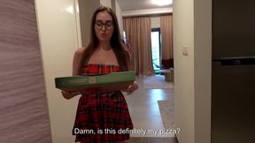Lonely Ex-stepmom Orders Pizza and Ends up Fucking the Delivery Guy