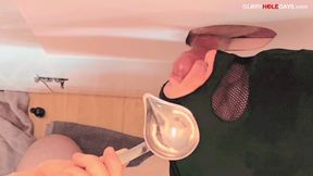 Cum Ladle at the Gloryhole - Student Gives Me His Load