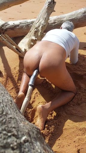 Ladysilva Breaking Into Her Hot Ass with a Big Thick Cock on the Beach