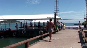 Brazilian brunette anal summer DP on sailboat
