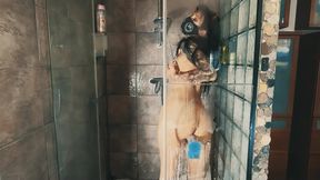 Morning Shower with My Dildo