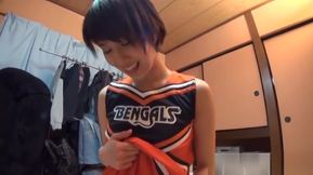 Japanese teen is hot cheerleader Riku Manato in POV