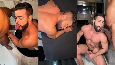 Botando o delicioso do Rico Marllon pra gemer gostoso e jorrando leite na cara dele