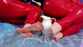 Anal Game with Plug and Pussy Fuck Dildo Sex Feet Tease Moaning with Juicy Pussy