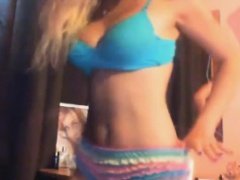 Sexy Bikini Blonde Babe Strips and Masturbates