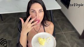 The stepmother made a cake that seemed to her not tasty enough, and she wanted to add something to it.