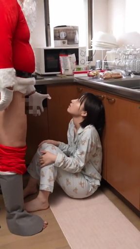 For Little Miko Who Stays At Home Alone At Christmas... Santa Gifts Her With His Seed   Clip 1