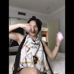 shemale dance strip and show ur ass and cock while smoking