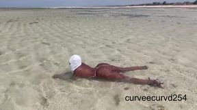 Flashing Twerking at a Beach in Africa