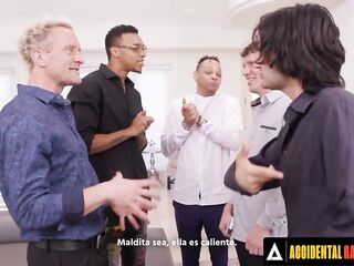 ACCIDENTAL TEAM FUCK - Wild Group-sex With Hot Breasty Stripper Kitana Montana SPANISH SUBTITLES