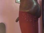 Black Sissy with stockings on jiggles