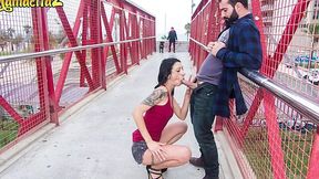 Latina exhibitionists risk public sex