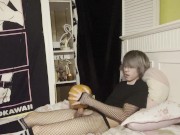 Femboy twink fucks pumpkin