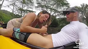 Wet Girl And Kissa Sins - Sucks Cock In Boat Blowjob