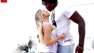 BLACK BEAST BARES BACKSIDE BBC PUMPS TINY KHALEES WET HOLE FULL OF CREAMPIES