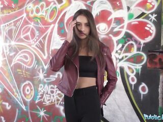 Public Agent Beautiful brunette sweetheart with a stunning figure fucked outdoors