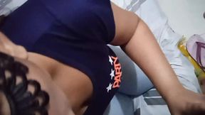 Curvy deep throat Latina gives oral to her neighbor while her husband is away