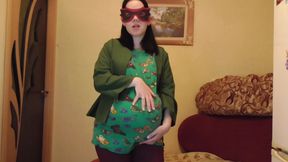 Hot pregnant slut Anna in costume