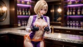 King KOF Sexy Bartender Solo Pussy Fingering &amp; Massive Squirting Orgasm