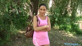 Agent seduces sexy college girl by the lake