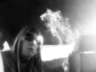 MRS. ROMAN IN HER RAINBOW WIG SMOKIN' A VS120 IN A LENGTHY CIG HOLDER CD TG AGED