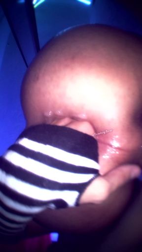 Stretched, creamy femboy hole being fingered and fisted