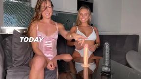 Blonde Lesbians Play with Dildos