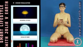 Nude Julia V Earth trains own psychic with neuro device and apps.