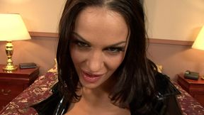 angelina valentine leaves her red fishnet stockings on as she s fucked