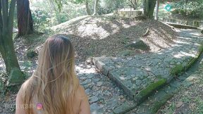 pov blowjob in a public park
