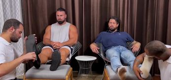 Marco Pinotti & Alpha Wolfe Worship Big Male Feet