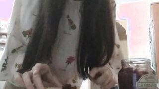 Giantess makes a sandwich and you are a ingredient.