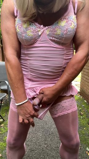 Sexy Crossdresser Kellycd2022 in Pink Stockings and Heels
