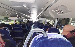 suddenly starts touching his busty stepmom's tits and pussy in the bus after work