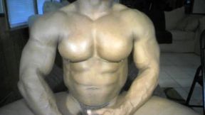 Bodybuilder Jerks His Cock