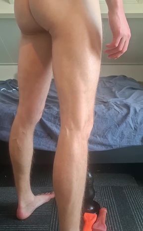 Solo Gay Twink Takes Huge Pyramid Dildo - Extreme Anal Stretching