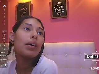 Very cute skinny latina teen sweet natural big tits show