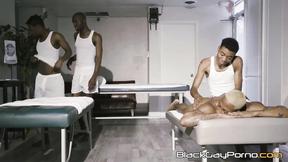 ”Sensual massage with Bobby Beast turns on to be a wild bareback big black cock groupsex”