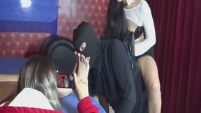 AMANDA SCHEL WHIPS MALE SLAVE WHILE HE IS WORSHIPPING FEET OF JENIFER LYN