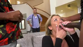 Adira Allure Blonde Wife Thrilled by Hot Interracial Gangbang Action
