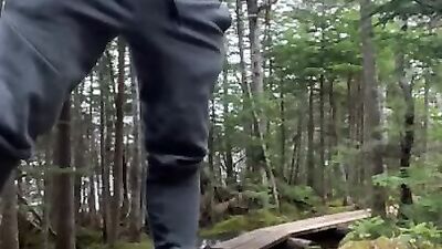 Jerking off on public hiking trail