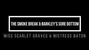 A SMOKE BREAK AND A SORE BOTTOM - Human Ashtray is punished by Two Dommes