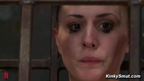 Katherine Cane Endurance Scene Featuring Blindfold Cage  and Orgasms with The