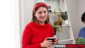 Teen step grandaughter banged by santa step grandpa | Fucked up family