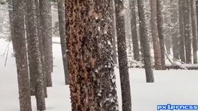 Tattooed Redhead Nude in a Snowstorm