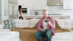 ”Ana Foxxx catches Chad Alva in an embarrassing TV remote moment”